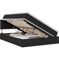 Syfax Aufbewahrungsbett mit Matratze Schwarz 140 x 190 cm