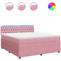 Syfax Boxspringbett mit Matratze Rosa 180x200 cm Samt