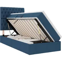 Syfax Aufbewahrungsbett mit Matratze Blau 90 x 190 cm Stoff