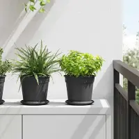 Prolenta Maison Exclusive - Blumentöpfe 6 pcs Schwarz Ø 17 x 14 cm Kunststoff