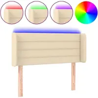 Syfax LED Kopfteil Creme 103x16x78/88 cm Stoff