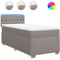vidaXL Boxspringbett mit Matratze Taupe 80x200 cm Stoff