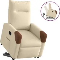 Syfax Relaxsessel mit Aufstehhilfe Creme Stoff