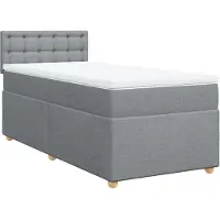 Syfax Boxspringbett mit Matratze Hellgrau 100x200 cm Stoff