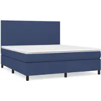 Syfax Boxspringbett mit Matratze Blau 160x200 cm Stoff