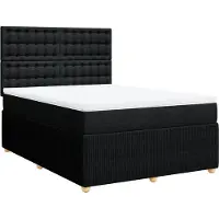 Syfax Boxspringbett mit Matratze Schwarz 140x190 cm Stoff