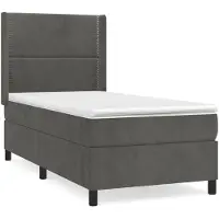 Syfax Boxspringbett mit Matratze Dunkelgrau 80x200 cm Samt