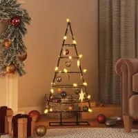 vidaXL Möbel Metall-Weihnachtsbaum für Dekorationen Schwarz 90 cm - Weihnachtsgirlanden 359589
