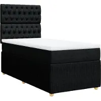 Syfax Boxspringbett mit Matratze Schwarz 90x200 cm Stoff