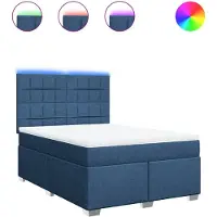 Syfax Boxspringbett mit Matratze Blau 140x200 cm Stoff