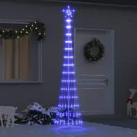 vidaXL "Schlussverkauf" LED-Weihnachtsbaum(1 pc) - Kunstbaum/Tannenbaum - mit 290 LEDs Blau 70x70x250 cm Metall C8161