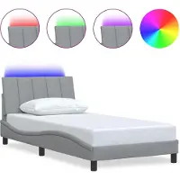 Syfax Bettgestell ohne Matratze "Hanko" Hellgrau 100x200 cm Stoff