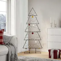 vidaXL Eleganter Möbel Metall-Weihnachtsbaum für Dekorationen Schwarz 150 cm - Künstliche Weihnachtsbäume 6243518
