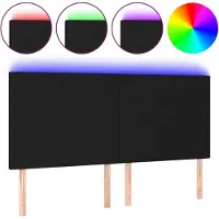 Syfax LED Kopfteil Schwarz 180x5x118/128 cm Stoff