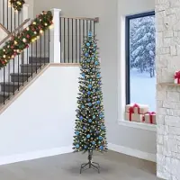 vidaXL "Schlussverkauf" Künstlicher Weihnachtsbaum(1 pc) - Kunstbaum/Tannenbaum - mit 300 LEDs mit Ständer Grün 240 cm C7504