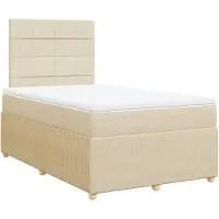 Syfax Boxspringbett mit Matratze Creme 120x200 cm Stoff