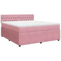 Syfax Boxspringbett mit Matratze Rosa 180x200 cm Samt