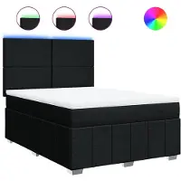 Syfax Boxspringbett mit Matratze Schwarz 140x190 cm Stoff