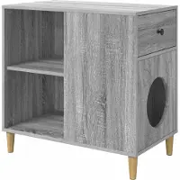 Syfax Katzenhaus Graues Sonoma 72 x 42,5 x 70 cm Holzwerkstoff