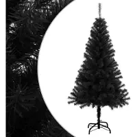 vidaXL Eleganter Künstlicher Weihnachtsbaum langlebig - modernes Design - mit Ständer Schwarz 150 cm PVC GermanyMöbel 47854 - Künstliche Weihnachtsbäume