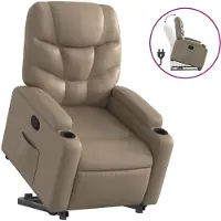 Syfax Relaxsessel mit Aufstehhilfe Cappuccino-Braun Kunstleder