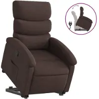 Syfax Relaxsessel mit Aufstehhilfe Dunkelbraun Stoff