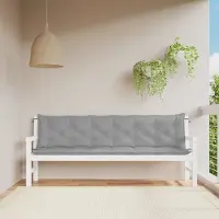 vidaXL Stabli Möbel Gartenbank-Auflage Grau 200x(50+50)x7 cm Oxford-Gewebe CC4291747