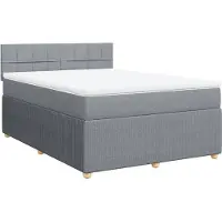 Syfax Boxspringbett mit Matratze Hellgrau 140x190 cm Stoff