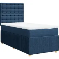 Syfax Boxspringbett mit Matratze Blau 90x190 cm Stoff