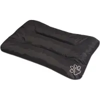 Syfax Hundebett Schwarz XXL 115 x 70 x 12 cm aus Polyurethanbeschichtetem Oxford-Gewebe, Wasserabweisend, Handwaschbar