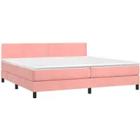 Syfax Boxspringbett mit Matratze Rosa 200x200 cm Samt