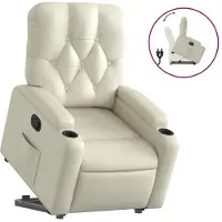 Syfax Relaxsessel mit Aufstehhilfe Creme Kunstleder