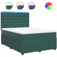 Syfax Boxspringbett mit Matratze Dunkelgrün 140x190 cm Samt