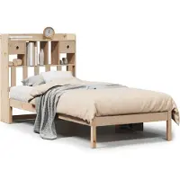 Syfax Bücherregalbett ohne Matratze 75x190 cm Massivholz Kiefer