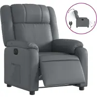 Syfax Relaxsessel Elektrisch Grau Kunstleder