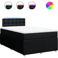 Syfax Boxspringbett mit Matratze Schwarz 120x200 cm Stoff