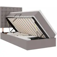 Syfax Aufbewahrungsbett mit Matratze Taupe 90 x 200 cm Stoff