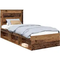 vidaXL Bettrahmen Altholz 90 x 190 cm Massives Kiefernholz