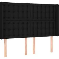 Syfax Kopfteil mit Ohren Schwarz 147x16x118/128 cm Stoff