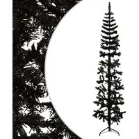 Syfax Künstlicher Halb-Weihnachtsbaum Ständer Schlank Schwarz 210 cm