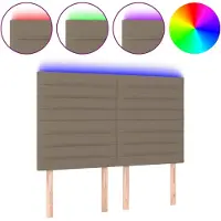 Syfax LED Kopfteil Taupe 144x5x118/128 cm Stoff