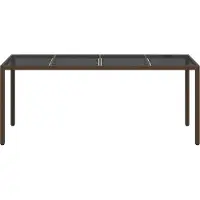 vidaXL Möbel Gartentische - Braun - CLORIS Gartentisch Braun 190x90x75 cm Poly-Rattan,30.4 Kg - 136223