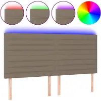 Syfax LED Kopfteil Taupe 160x5x118/128 cm Stoff
