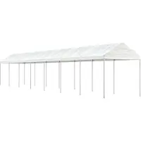 Syfax Pavillon mit Dach Weiß 15,61x2,28x2,69 m Polyethylen