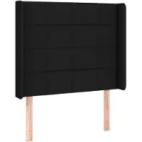 Syfax Kopfteil mit Ohren Schwarz 103x16x118/128 cm Stoff