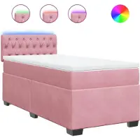 Syfax Boxspringbett mit Matratze Rosa 100x200 cm Samt