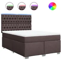 Syfax Boxspringbett mit Matratze Dunkelbraun 160x200 cm Stoff