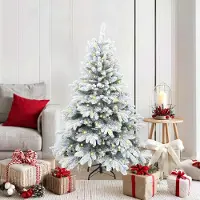 vidaXL "Schlussverkauf" Künstlicher Weihnachtsbaum(1 pc) - Kunstbaum/Tannenbaum - mit 150 LEDs Weiß 150 cm PE und PVC C7960