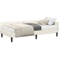 Syfax Eckbettgestell mit Matratze Sonstiges 2 pcs Creme Samt
