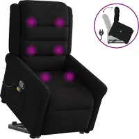 vidaXL Hochwertig Massagesessel mit Aufstehhilfe Schwarz Stoff 3303326